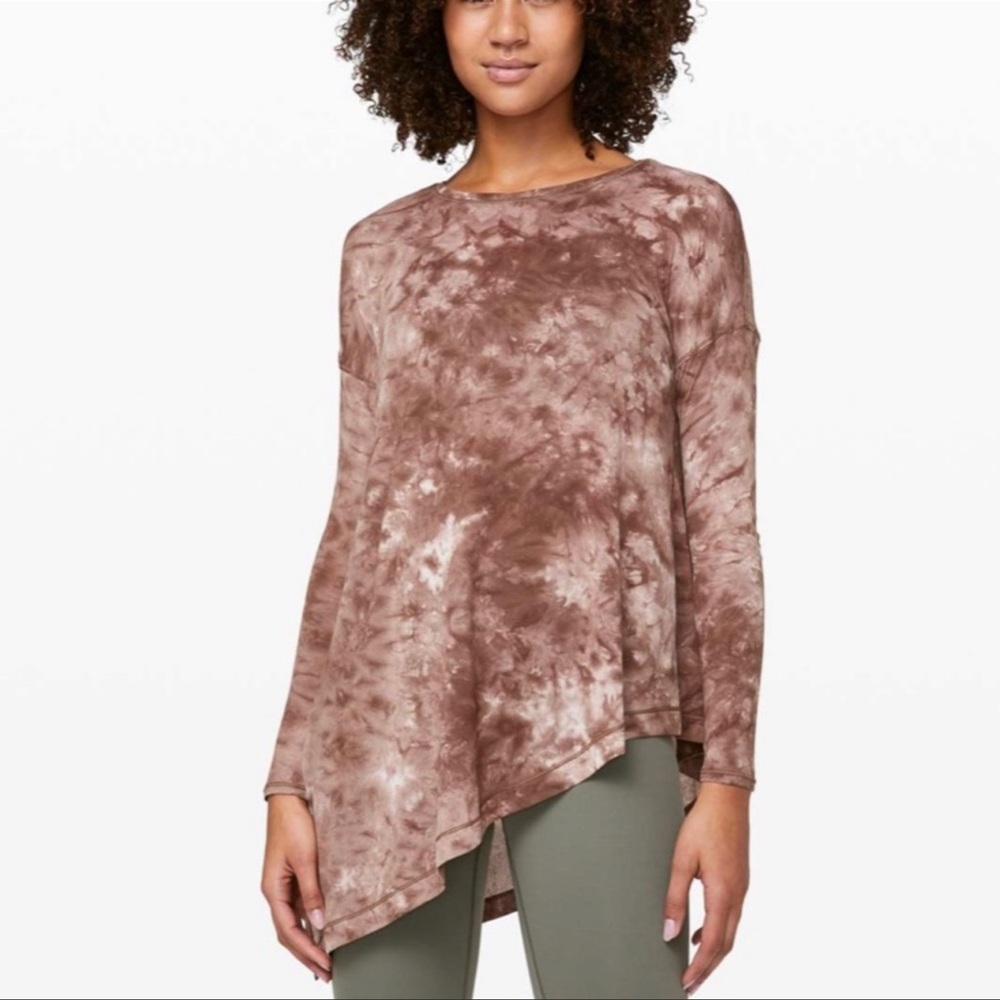 Lululemon brown tie dye long sleeve top size 4